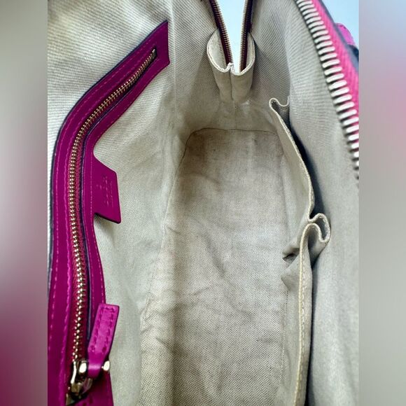 Auth Gucci Bright Bouganville Microguccisima Patent Leather Small Nice Dome Bag - Picture 16 of 16